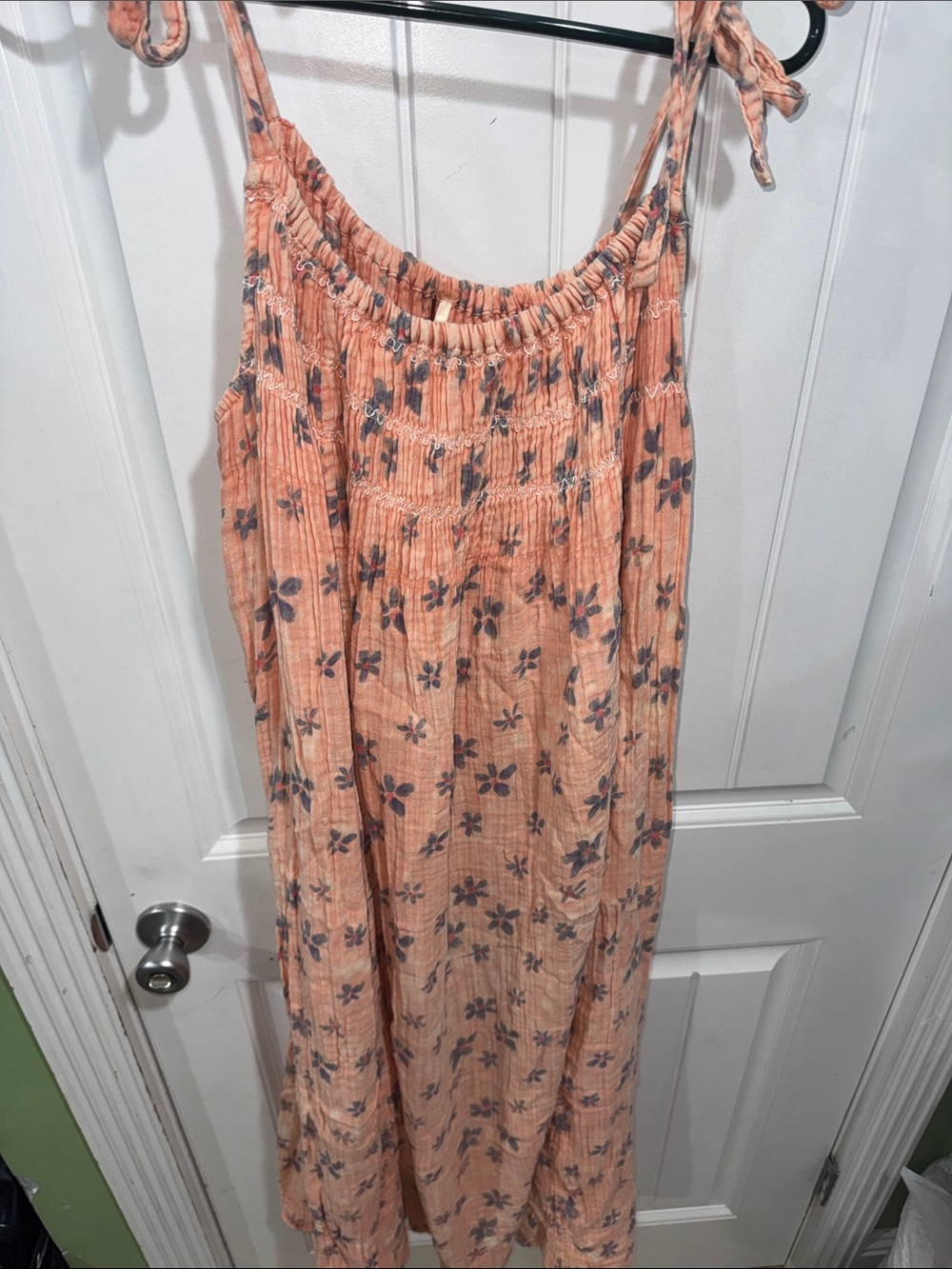 Free People Azure Peach Floral Maxi Dress